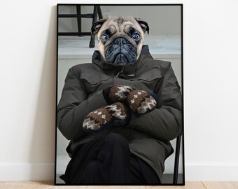 Custom Pet Portrait, Bernie Sanders, Inauguration Mittens, Dog Portrait, Cat Portrait, Digital Download, Personalised Portrait from Photo