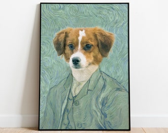 Custom Van Gogh Portrait, Custom Pet Portrait, Dog Portrait, Cat Portrait, Pet Portrait, Pet Print, Personalised Gift, Digital Portrait