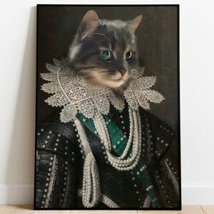 Custom Renaissance Pet Portrait, Custom Pet Portrait, Custom Pet Painting, Custom Dog Portrait, Royal Cat Portrait, Digital Poster Gift