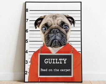 Custom Pet Mugshot Portrait, Mugshot Dog Portrait, Custom Dog Portrait, Digital Pet Portrait, Mugshot Portrait, Funny pet Cat Caricature,