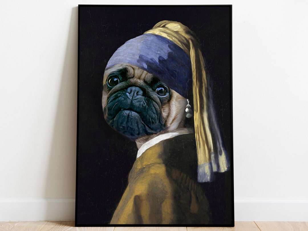 Dog With a Pearl Earring, Custom Pet Portrait, Custom Dog Portrait, Pet ...
