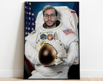 Astronaut Portrait, Custom NASA Portrait, Person Portrait, Funny Custom Portrait, Digital Download, Portrait from Photo, Personalised Art