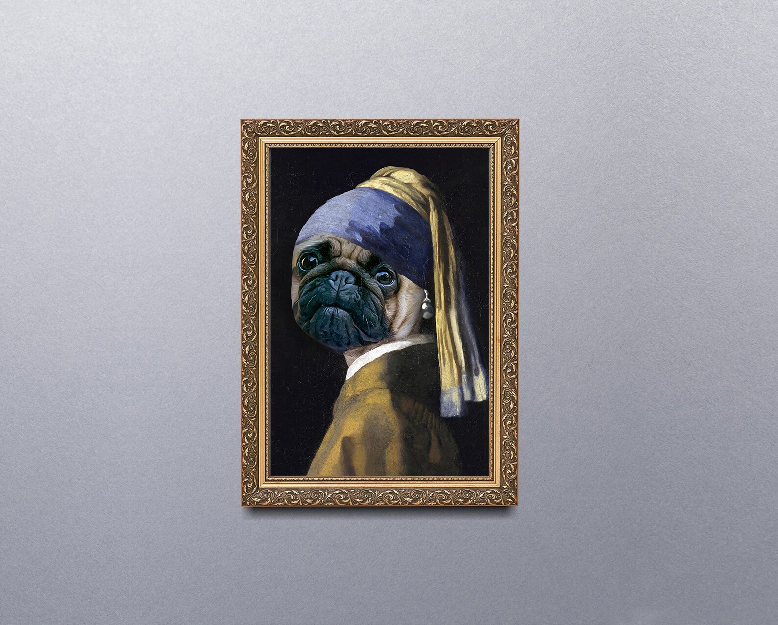 Dog With a Pearl Earring Custom Pet Portrait Custom Dog - Etsy