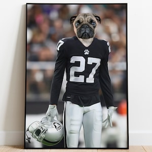 American Football Player of your favorite team male pet portrait –  PopArtYouShop