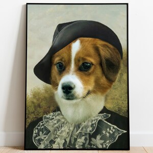 Individuelles Renaissance Tier Portrait, Individuelles Haustier Portrait, Individuelles Haustier Gemälde, Individuelles Hundeportrait, Katzenportrait, Digitales Poster, Haustier Geschenk