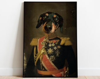 Custom Royal Pet Portrait, Custom Pet Renaissance Portrait, Pet Canvas, Royal Pet, Dog Portrait, Cat Portrait, Dog Costume, Classic Portrait