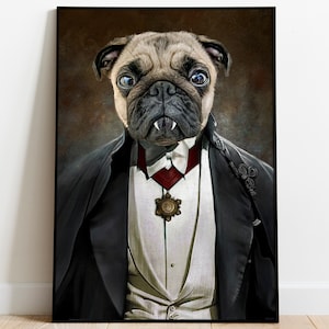 Vampire Pet Portrait, Custom Pet Portrait, Halloween Pet, Cat Portrait, Custom Pet Vampire, Dog Print, Pet Poster, Digital, Pet Loss Gift