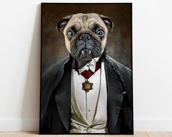 Vampire Pet Portrait, Custom Pet Portrait, Halloween Pet, Cat Portrait, Custom Pet Vampire, Dog Print, Pet Poster, Digital, Pet Loss Gift