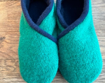 Up Cycled Cashmere Lined Wool Slippers, Women's Size 9-10