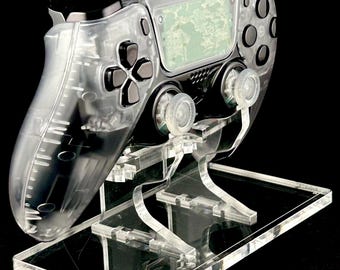 Transparent custom PS5/PC controller with Chrome black buttons & face trim