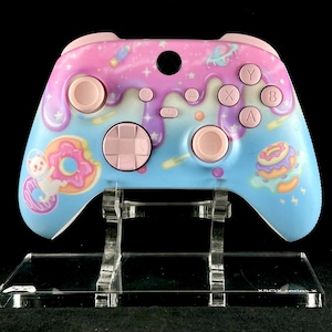 Frosted Cosmic Kitty Xbox/PC Controller – Pastel Galaxy with Pink Buttons & Textured Grip