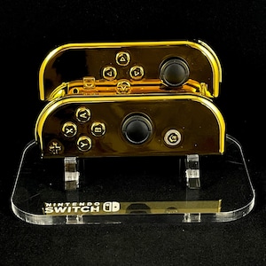 Chrome Gold Joycons with Matching Buttons
