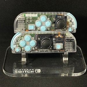 Transparent Custom Nintendo Joycons with Heaven Blue buttons