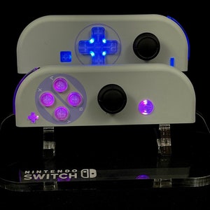 Joy-Cons SNES personalizados para Nintendo Switch – Luzes LED, 7 cores, modos piscante e desvanecedor