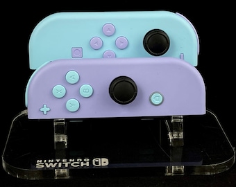 Heaven Blue & Light Violet Custom Nintendo Joycons with opposite buttons