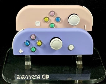 Pink & Violet Custom Pastel Nintendo Joycon Set with Pastel Heart buttons