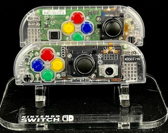 Transparent Nintendo Joycons Set with Rainbow buttons