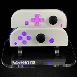 Custom White Nintendo Joycons with LED DPad