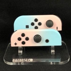 Custom Pink & Blue Pastel Nintendo Switch Controller Set image 1