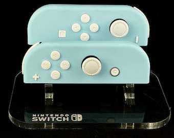 Heaven Blue Custom Nintendo Joycons with White buttons and Joysticks