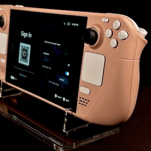 Plataforma Steam OLED personalizada en color rosa flor de cerezo