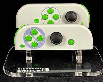 Super Nintendo Joycon Set with Green Buttons