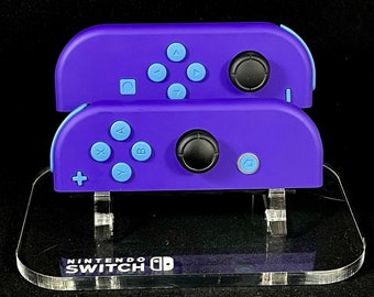 Violet Pastel Nintendo Joycons Set with Heaven Blue Buttons