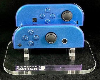 Custom Purple & Blue Chameleon Chrome Nintendo Joycon Set