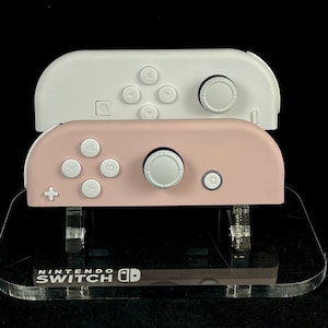 Sakura Pink and White Joycons with White Buttons & Joysticks