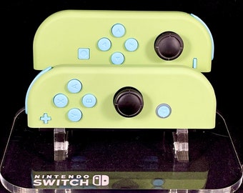 Matcha Green With Heaven Blue Buttons Nintendo Joycon Set