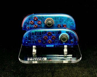 Joy-Cons personalizados para Switch 2, azules y transparentes: elige el color de tus botones / Fabricados a mano / Garantía de por vida