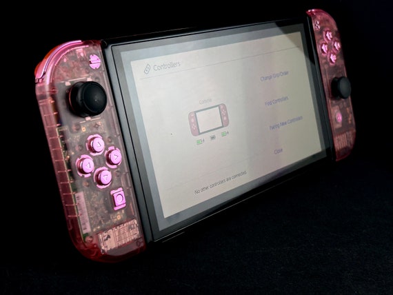 Nintendo Switch ピンククリアカスタム Cherry Pink Custom Nintendo Switch OLED With Chrome Pink Buttons