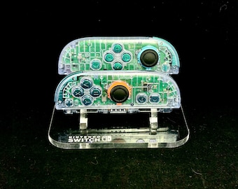 Joy-Cons personalizados para Switch 2 en azul glaciar transparente: elige el color de tus botones / Fabricados a mano / Garantía de por vida