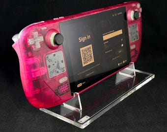 Transparent Candy Pink Steam Deck with Clear Buttons – Custom Crystal Build