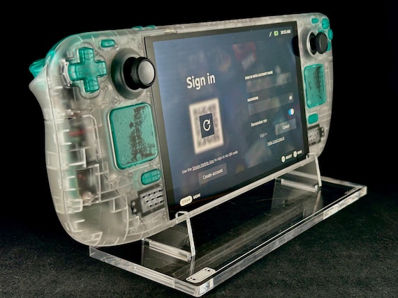 Steam Deck OLED / 2Tb換装済み / カスタム / スタンド Clear Custom Steam Deck With Emerald Green Buttons – Transparent