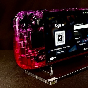 Paquete personalizado de Steam Deck en morado atómico y rojo rosa