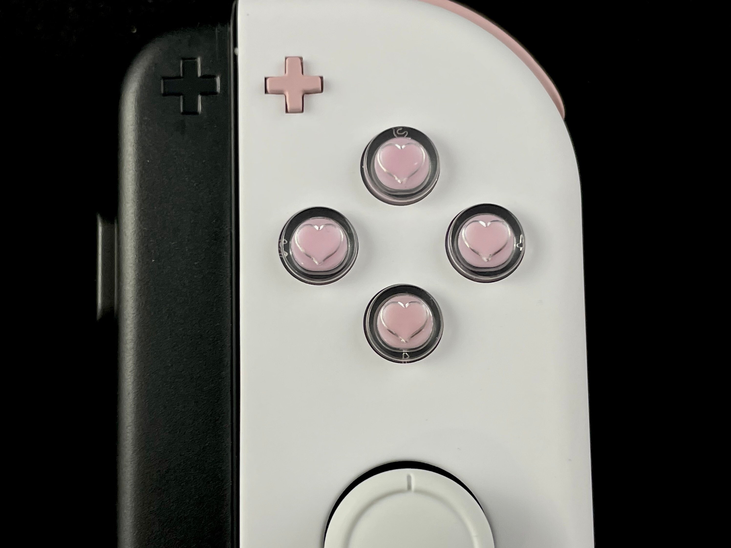 Custom White Nintendo Joycons with Pink Pastel Heart buttons — Your