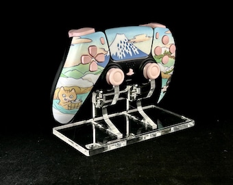 Custom PS5/PC Hot Spring Kitties controller with PInk Buttons & Joysticks
