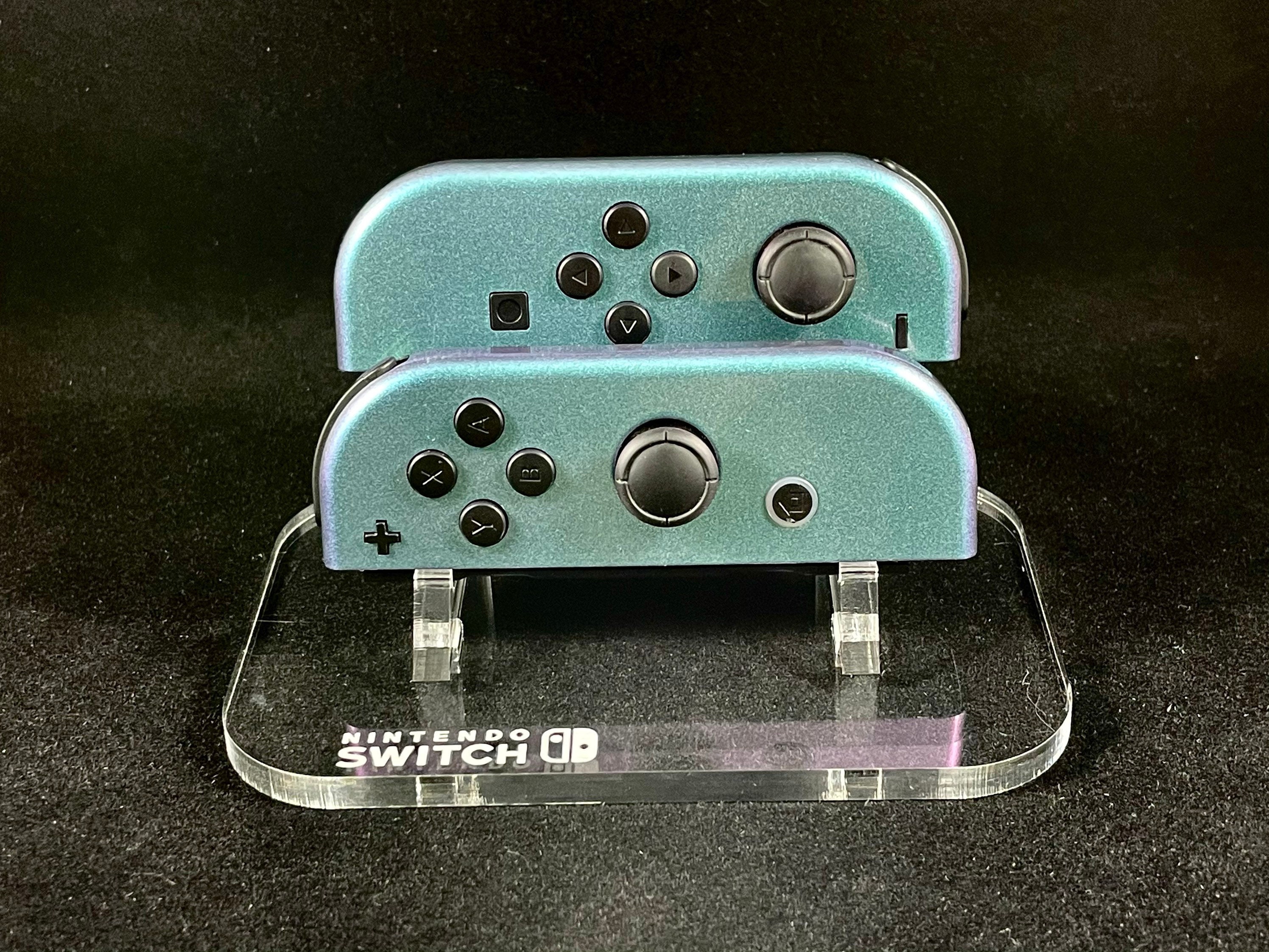 Custom Green & Purple Chameleon Chrome Nintendo Joycon