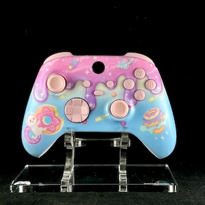 Frosted Cosmic Kitty Xbox/PC Controller – Pastel Galaxy with Pink Buttons & Textured Grip