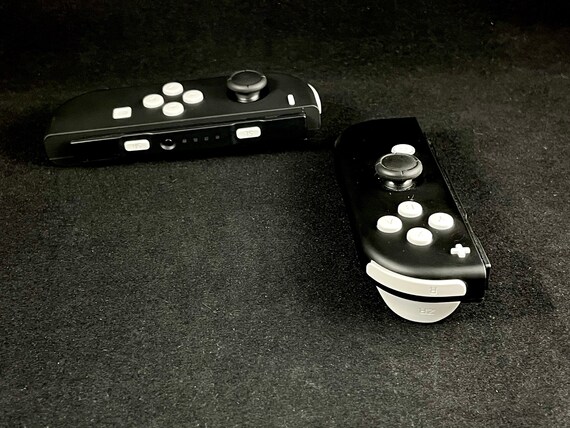 Joy-con LED MOD White With Black Backlit Buttons and D-pad