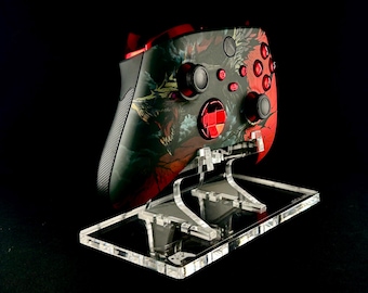 Dragon Xbox-kontroll – Kromröda knappar, röda accentuerade joysticks, texturerat grepp på baksidan