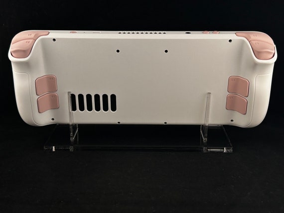 Custom White Steam Deck with Cherry Blossom Pink Buttons