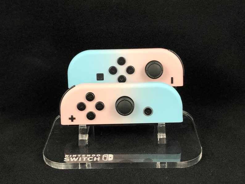 Custom Pink & Blue Pastel Nintendo Switch Controller Set image 1