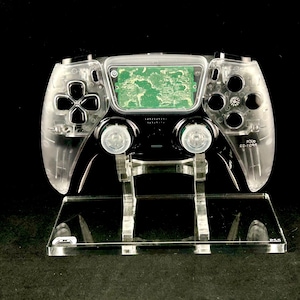 Transparent custom PS5/PC controller with Chrome black buttons & face trim