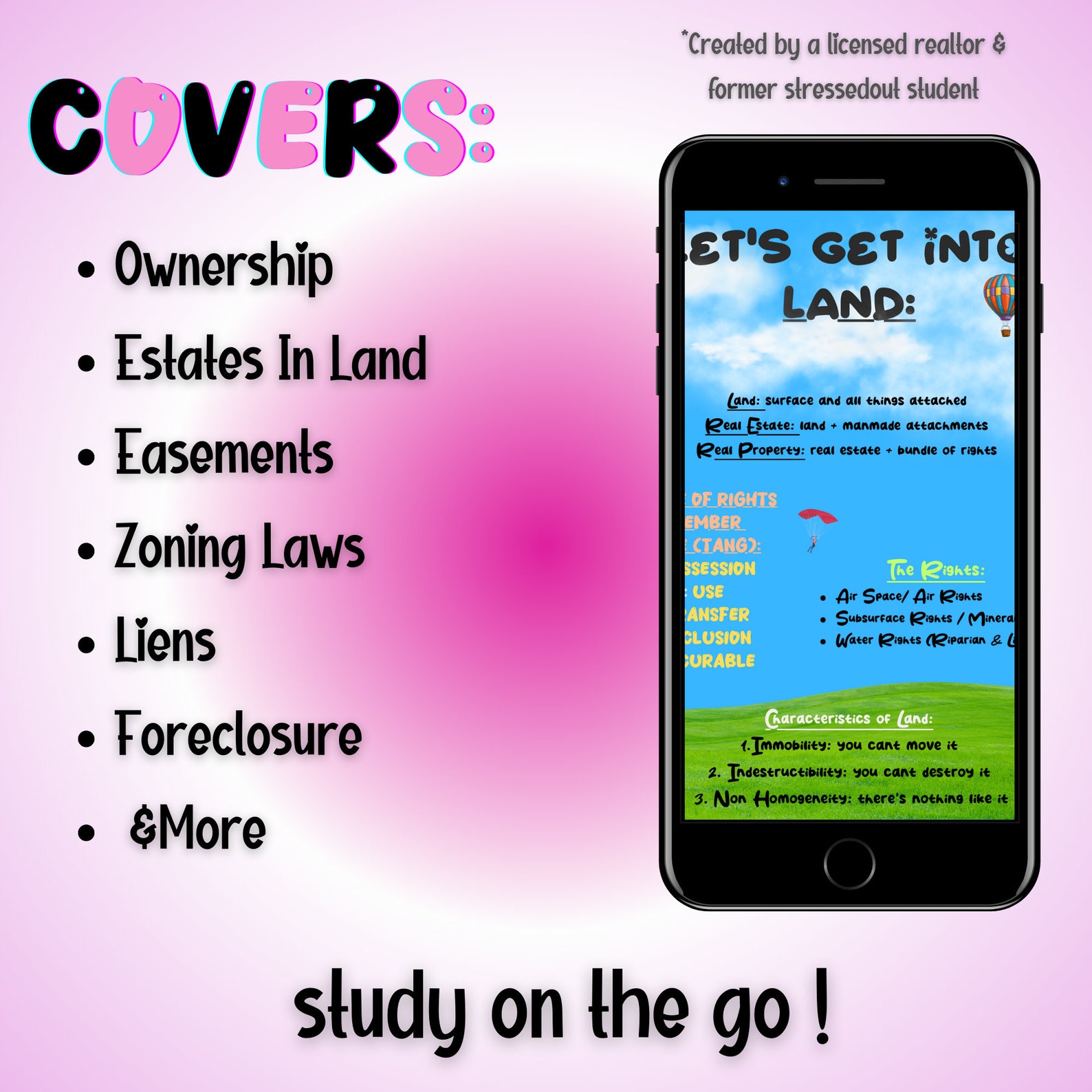 Visual Real Estate Study Guide pink National Exam Prep Includes