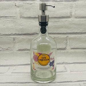 Passion Fruit Gin Bottle Dispenser | Soap Pump Dispenser | Gin Soap Bottle | Bathroom Decor | Upcycled Gin Gift