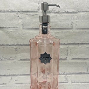 Clean G Pink Gin Bottle Dispenser | Soap Pump Dispenser | Gin Soap Bottle | Bathroom Kitchen Decor | Upcycled Gin Gift