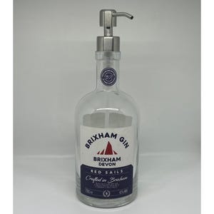 Brixham Gin Bottle Dispenser | Soap Pump Dispenser | Gin Soap Bottle | Bathroom Kitchen Decor | Upcycled Gin Gift
