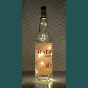 Ron Calados Rumfles Lamp | Warme LED-verlichting | Oplichtende rumfles | Kerstverlichting van kurk | Geüpcycled rumgeschenk
